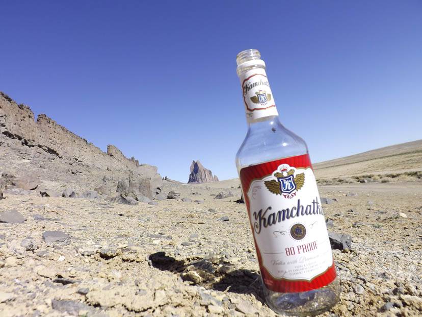 Alcohol bottle trash near Shiprock NM. 