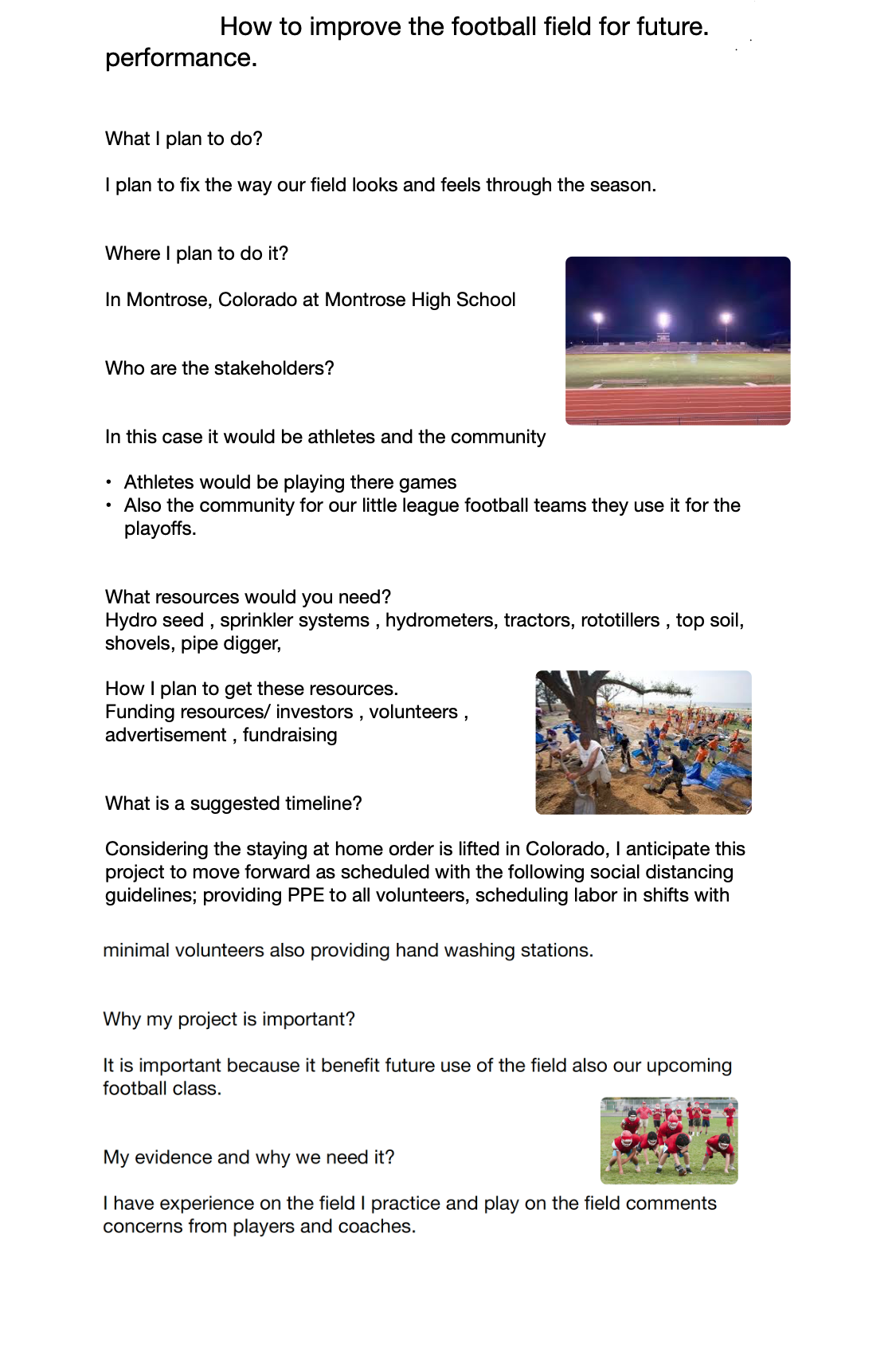 How to Improve Our Football Field for Future Performance Plan