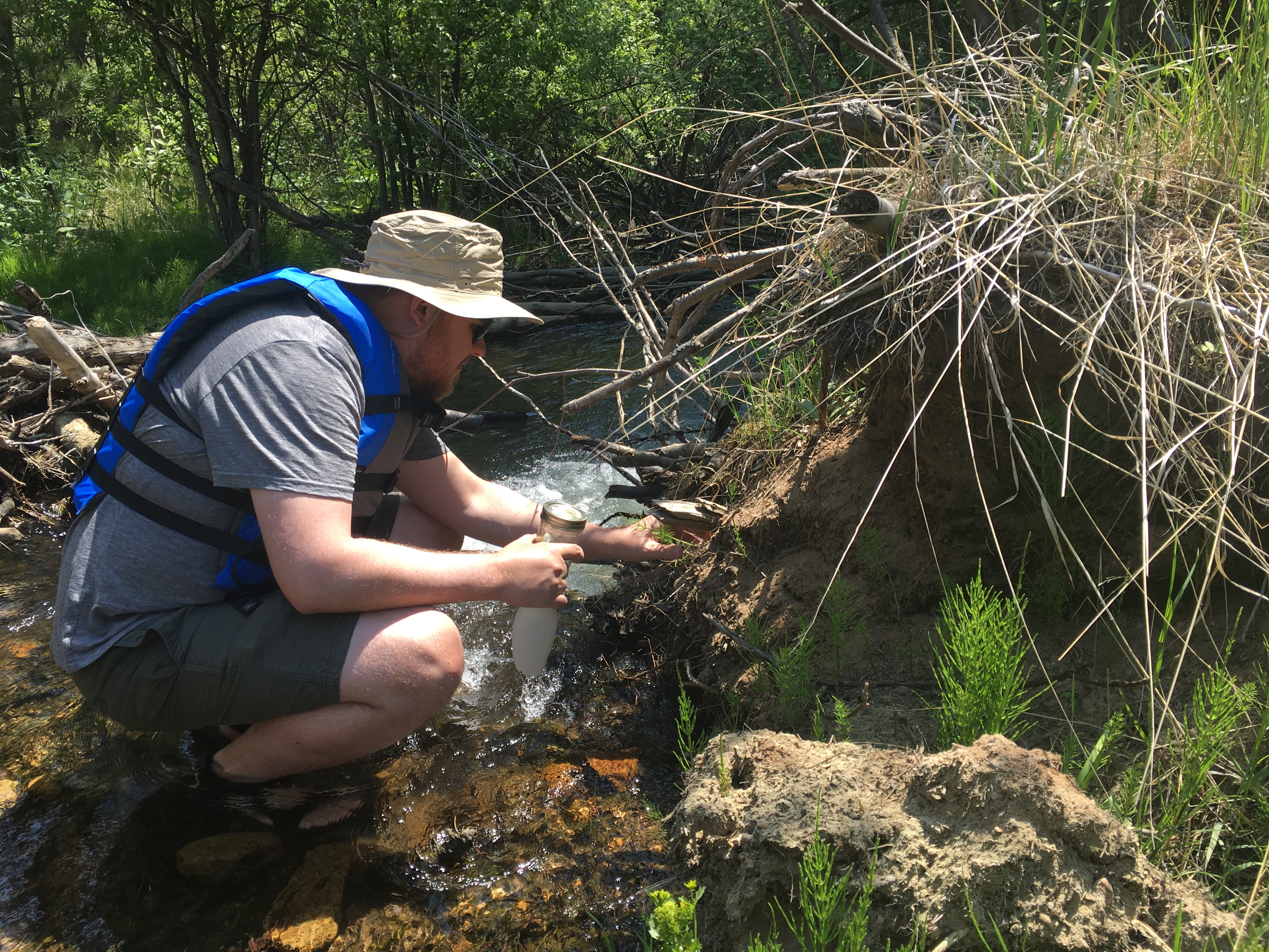 A student researcher working in the field