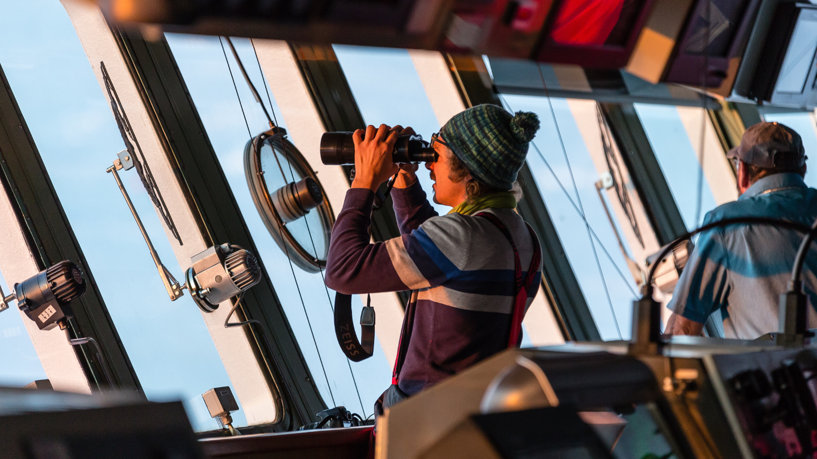 MOSAiC Crew Member with Binoculars 