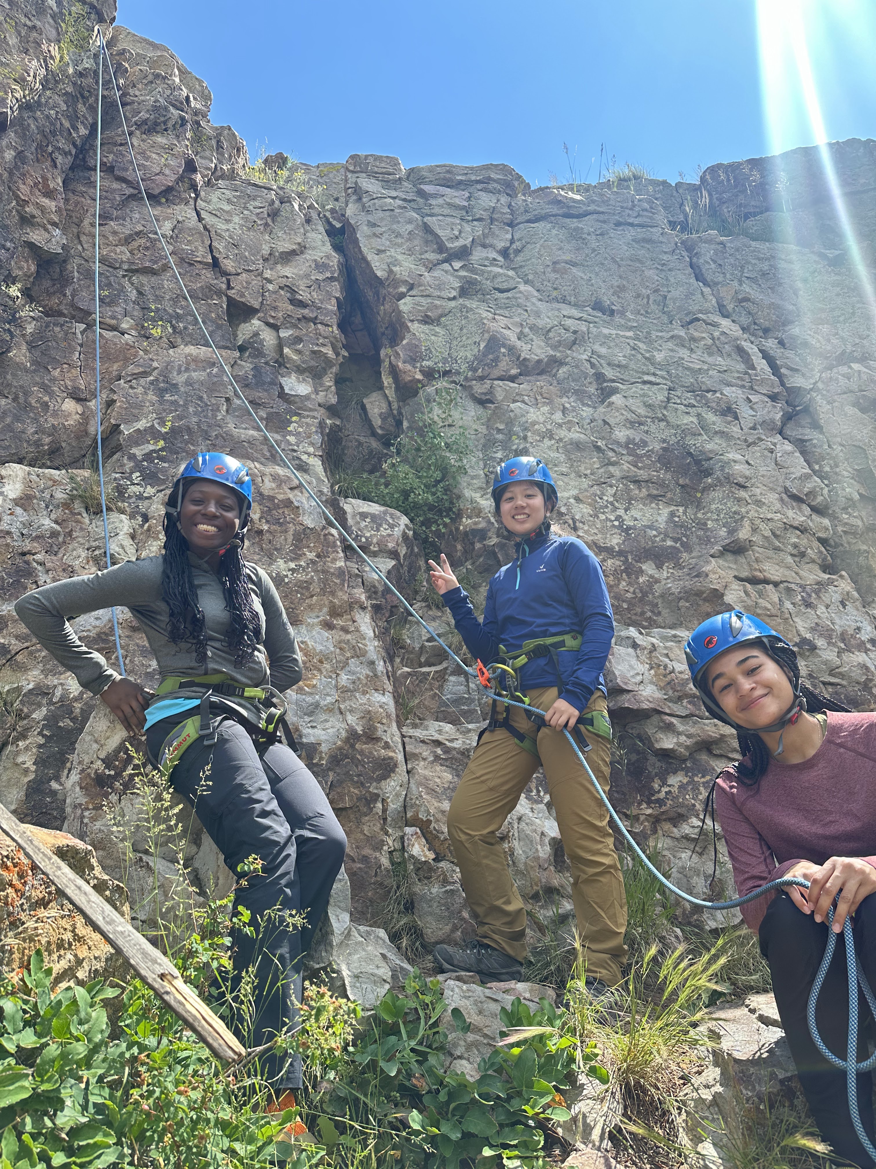 Girls climbing