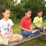 Children meditating