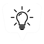 Thought bubble and lightbulb icon
