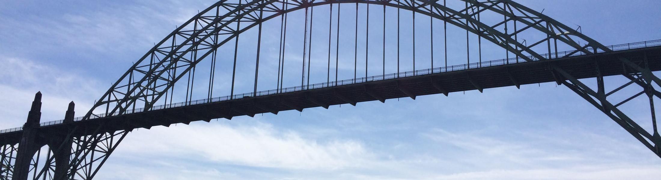 Bridge over bay in Newport, Oregon.