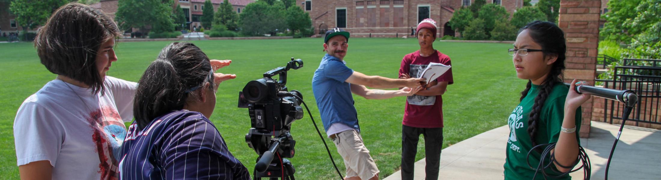 students making a video