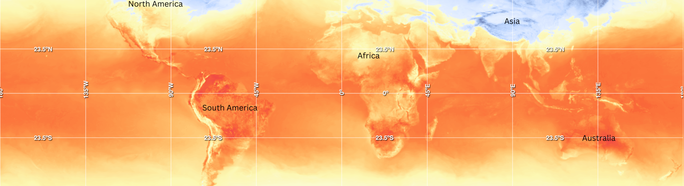 World map with blue and orange colors