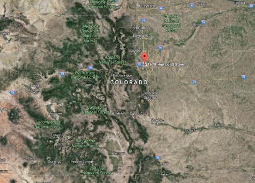 A satellite image of the state of Colorado.
