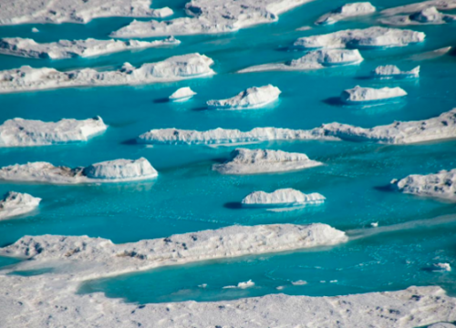 Meltwater on the ice shelf