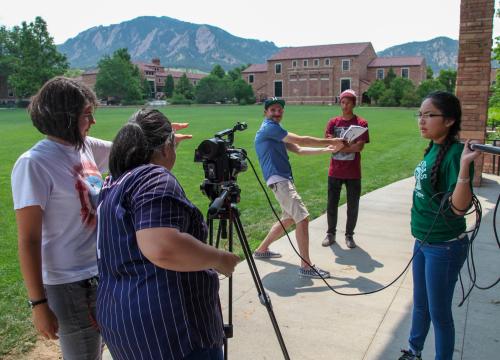 students making a video