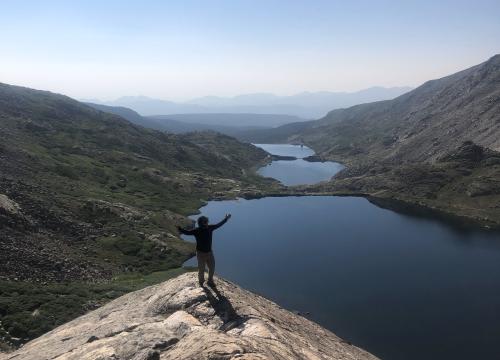 Person standing in mountain