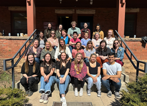 CEEE team photo on the front stairs of the building 