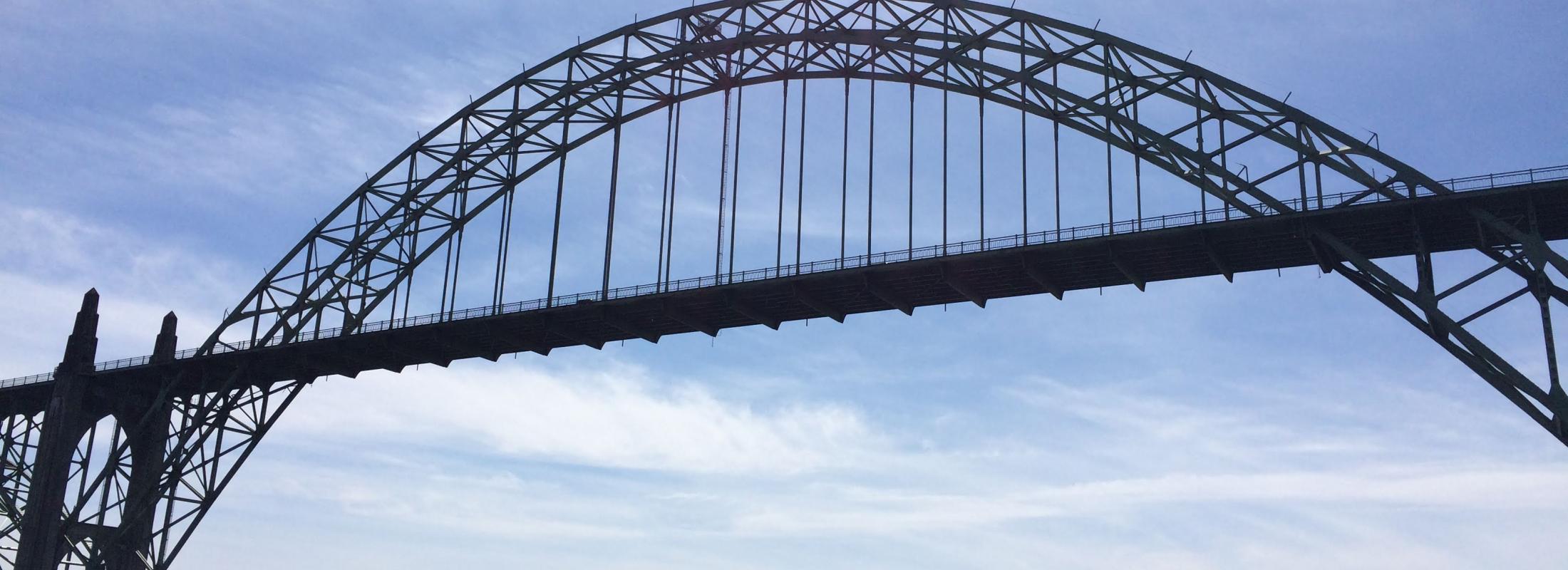 Bridge over bay in Newport, Oregon.