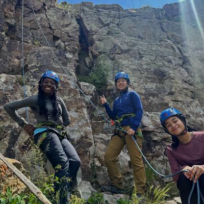 Girls climbing