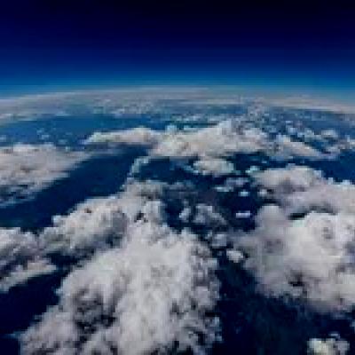 NASA picture from space of earth with cloud cover