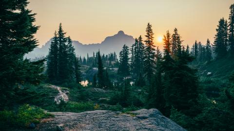 smokey morning in the cascades 