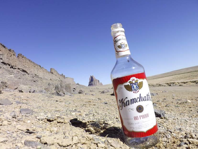 Alcohol bottle trash near Shiprock NM. 