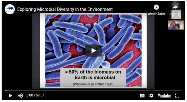 Screenshot of microbes webinar on youtube