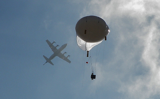 Airplane and weather balloon