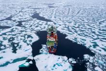 ship in icy water